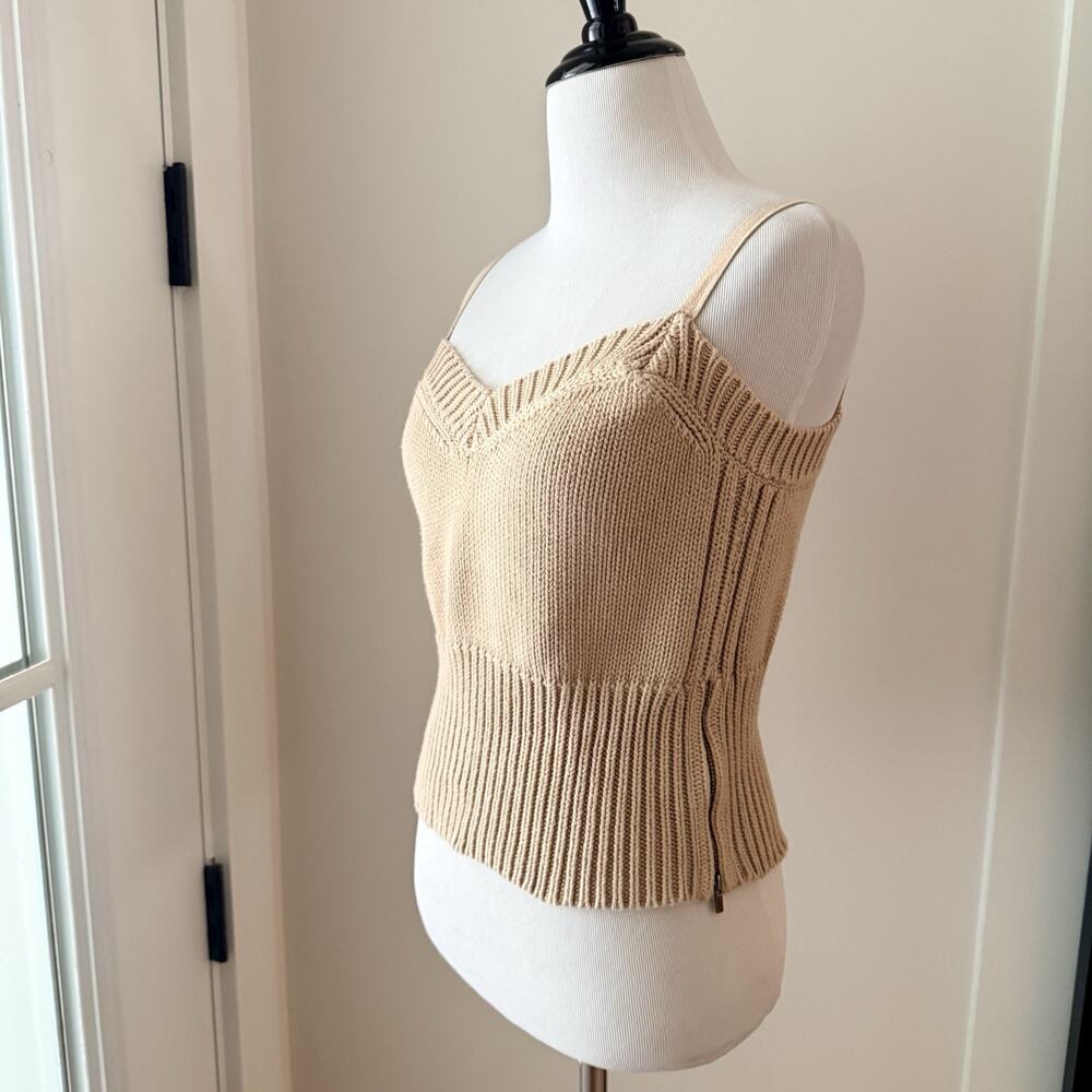 Y2K Victoria’s Secret Mota Intl Sweater Tank Top M Cream Cotton Knit - Picture 4 of 12